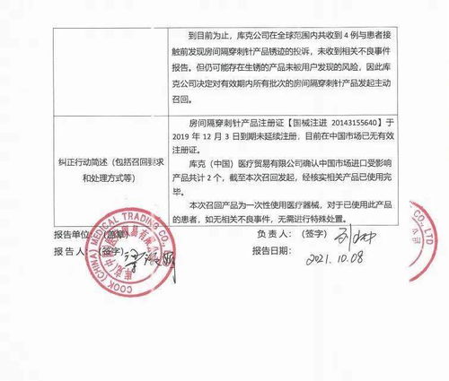 史赛克 北京 美国施乐辉 cook incorporated 库克公司 美敦力公司等多家企业产品召回通知